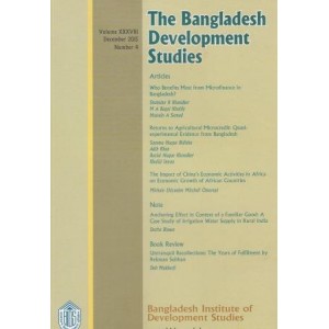The Bangladesh Development Studies, Volume 38, Number 4, December 2015